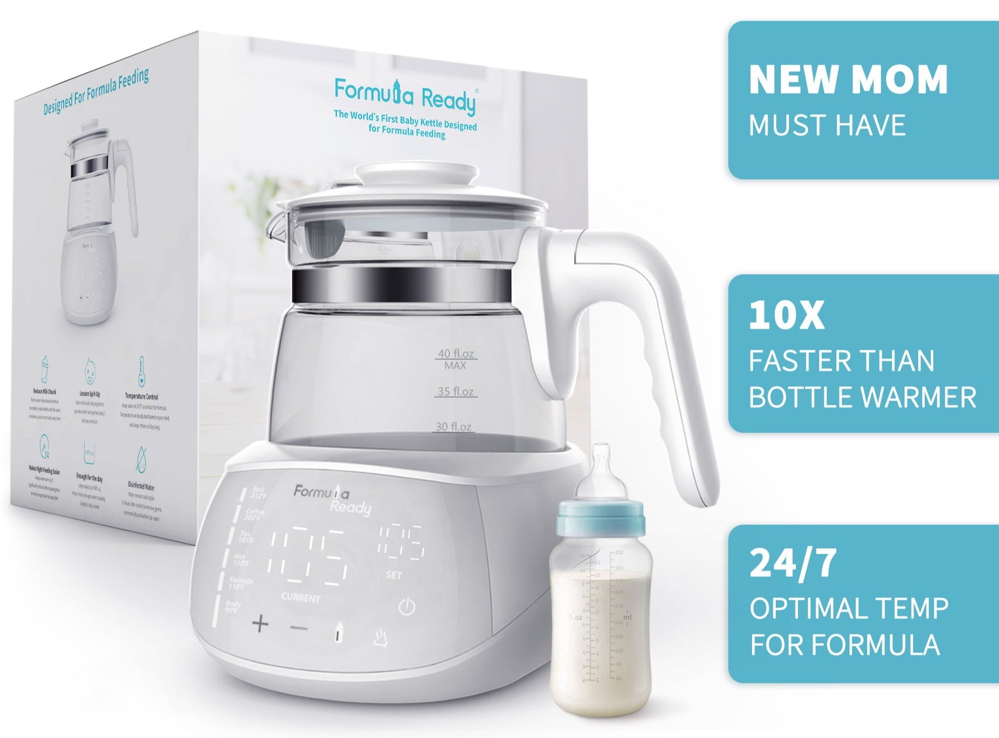 Formula Ready® The World's First Smart Kettle for Formula Feeding
